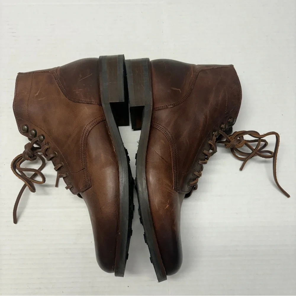 NWOT Rhodes Footwear The Dean Boot Leather Lace Up Brown Sz 9